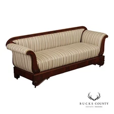 Antique 19th Century American Empire Mahogany Sofa