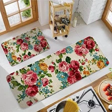 Kitchen Mats for Floor Set of 2 Pieces Kitchen Rugs and Mats Non Skid Washable K