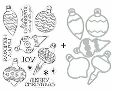 Hero Arts "HOLIDAY ORNAMENTS Clear Stamps Only OR Stamp & Dies Bundle 2021