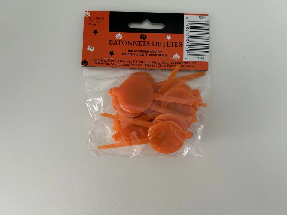 Selecciones de fiesta de plástico y reutilizables Amscan, Happy Pumpkins, NUEVO, paquete de 10 Foto 2 de 2