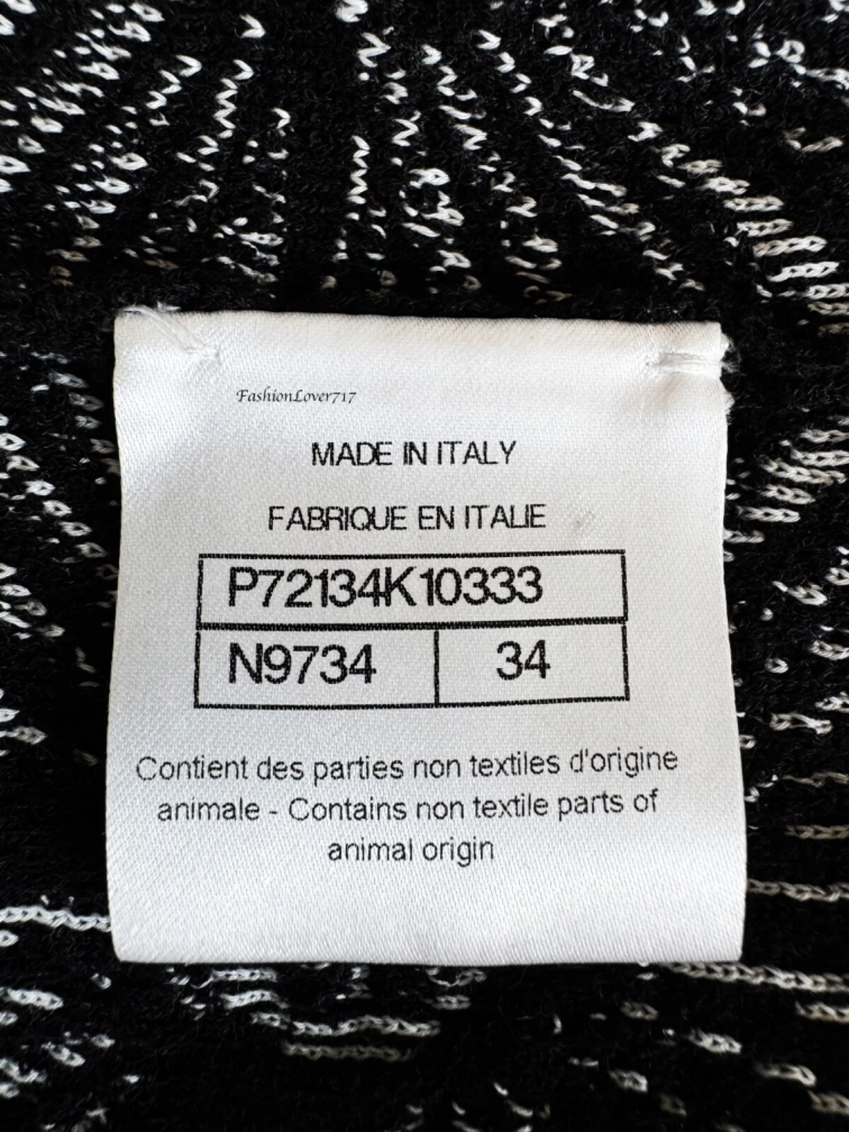 22C CHANEL NERO BIANCO TERRY CC LOGO FELPA PULLOVER MAGLIONE 34
