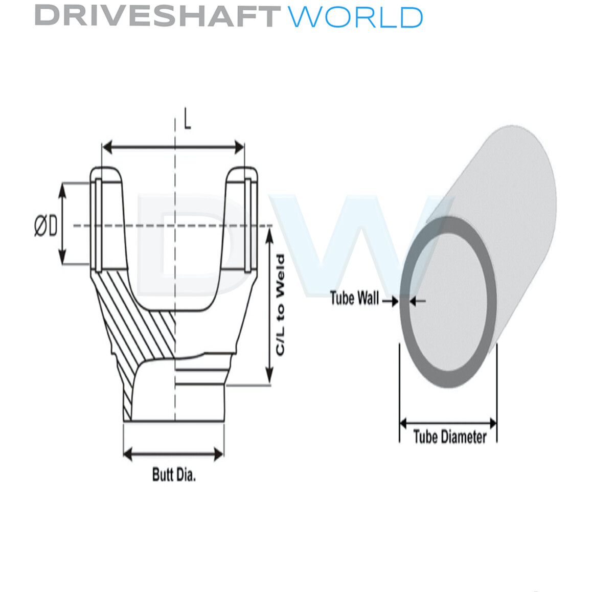 7260 Series 26-28-3163 Driveshaft Weld Yoke 4.000 X 0.065 | eBay