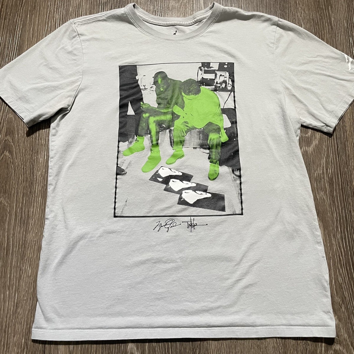 Nike Air Jordan Shirt Mens Large L Gray Short Sleeve Jumpman