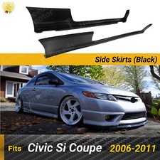 For 2006-2011 Honda Civic Si Coupe 2-door Side Skirts Splitter Extension Black