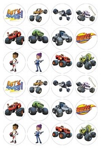 24 x Blaze &amp; the Monster Machines Edible image cupcake toppers Pre-Cut ...