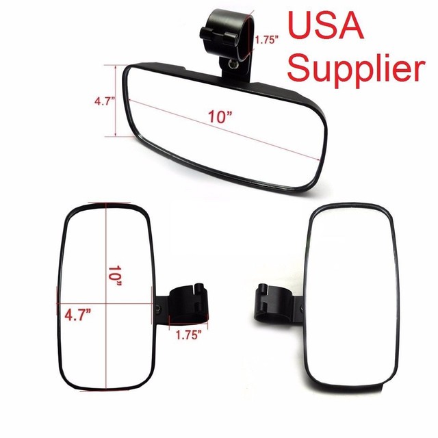 Universal UTV Side & Rear View Mirrors Set Fit All UTV 1.75 Inch OD Bar
