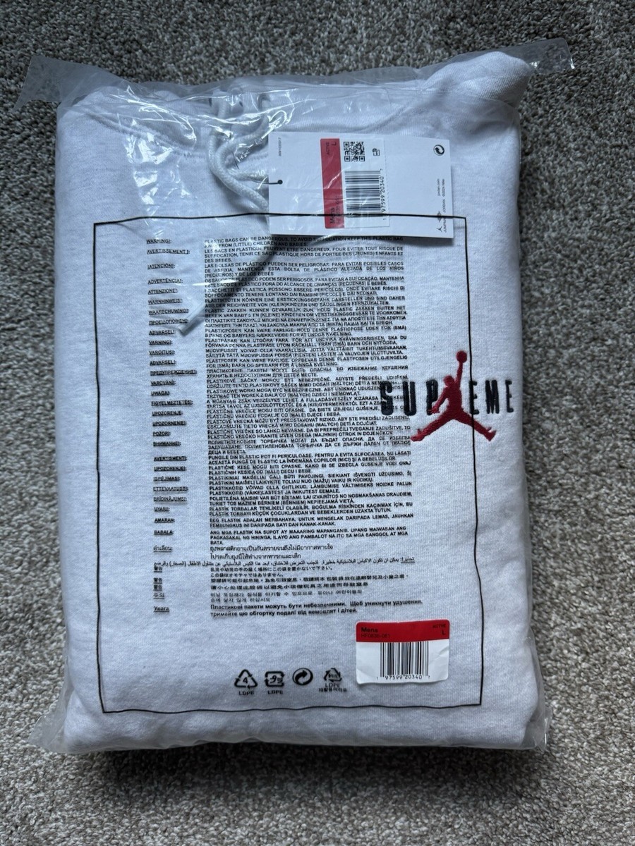 FW 2024 Supreme Jordan Hoodie Sweatshirt Ash Grey Size Large *IN HAND* 🔥 - Main Image