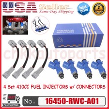 4x Oem 410cc Fuel Injectors 16450-rwc-a01 For Rdx Rsx Tsx Integra Civic New