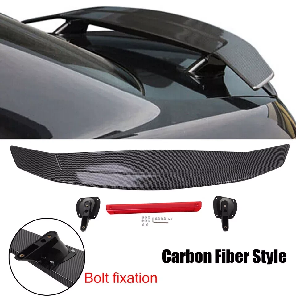 Universal 52" ABS Car Rear Trunk Spoiler Wing Racing Carbon Fiber Style USA Ship Foto 4 de 4