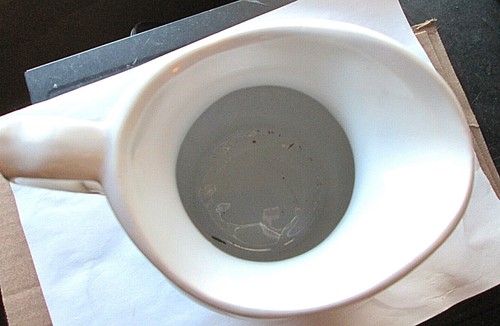 McCOY USA LLC 7528 FLORAL VIOLETS FLORAL PAINTED WHITE PORCELAIN PITCHER, USED - Picture 4 of 5