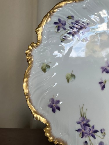 Porzellan T&V France 9" Schale lila violett goldbesetzt Vintage - Bild 4 von 7