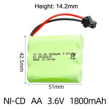 1  3.6V 1800mAh Ni-CD AA Rechargeable Battery For RC Toy Car Trucks Trains Boats