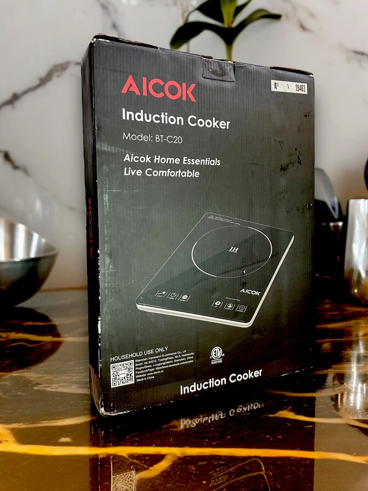 AICOK 1500W Portable Induction Cooktop Countertop Burner | Model: BT-C20 | OB
