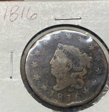 USA 1 Cent 1816 Liberty Head / Matron Head Type I
