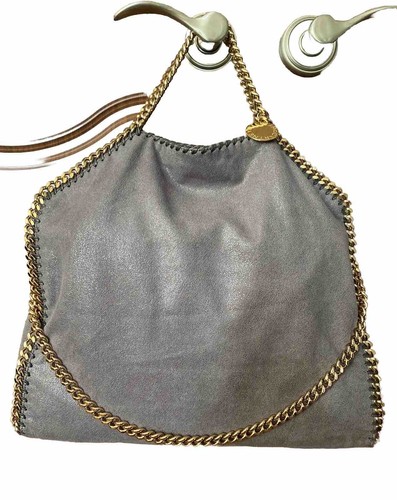 Stella McCartney Falabella Shaggy Deer 3 Gold Chain Dark Gray Large Bag / Tote
