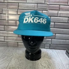 Vintage Swingster Dekalb DK 646 Teal Snapback Nylon Hat Made in USA Cap