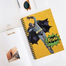 Batman Notebook, Adam West, Batman '66, Spiral Notebook, Ruled Line, Journal,