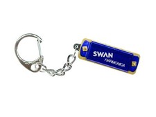 Blue Harmonica Keychain Miniblings Charm Playable Music Blue