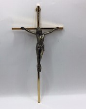 Gold Metal Crucifix INRI Brass Wall Decor Jesus On Cross Baptism Communion