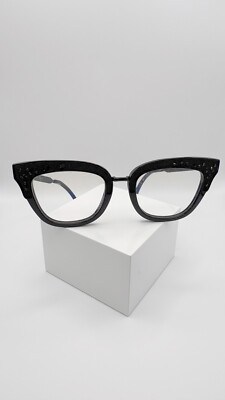 Women's Jimmy Choo JC JC237 807 Black Rhinestone Sparkle Cateye Glasses LE