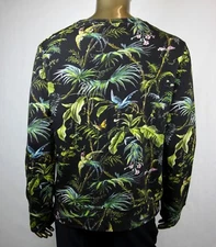 $1200 Gucci Men Black/Green Tropical Jungle Felted Cotton Sweatshirt 408241 3118 - Image 4 of 4