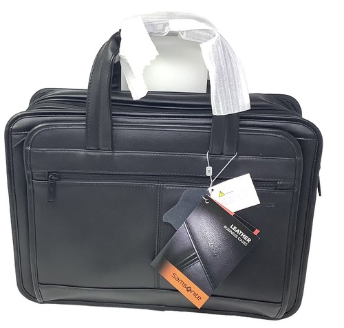 Boconi Leather Laptop Bag Luxury Briefcase Black Padded  display picture 3
