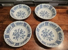 Myott Melody Fine Ironstone China 6.25" Blue Soup Salad Bowl Set of 4 England