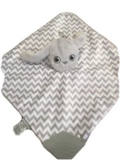 BooginHead Bunny Rabbit Lovey Security Blanket Sooth Teether Gray Chevron Lovie 