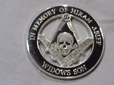 Widows Sons Hiram Abiff Skull 3'' Car Emblem Masonic Freemason Fraternity NEW