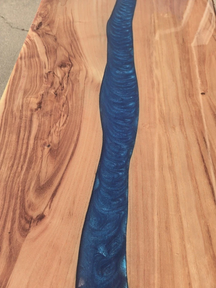 Mesa de centro, nueva, hecha a medida, madera de langosta miel  Foto 4 de 4