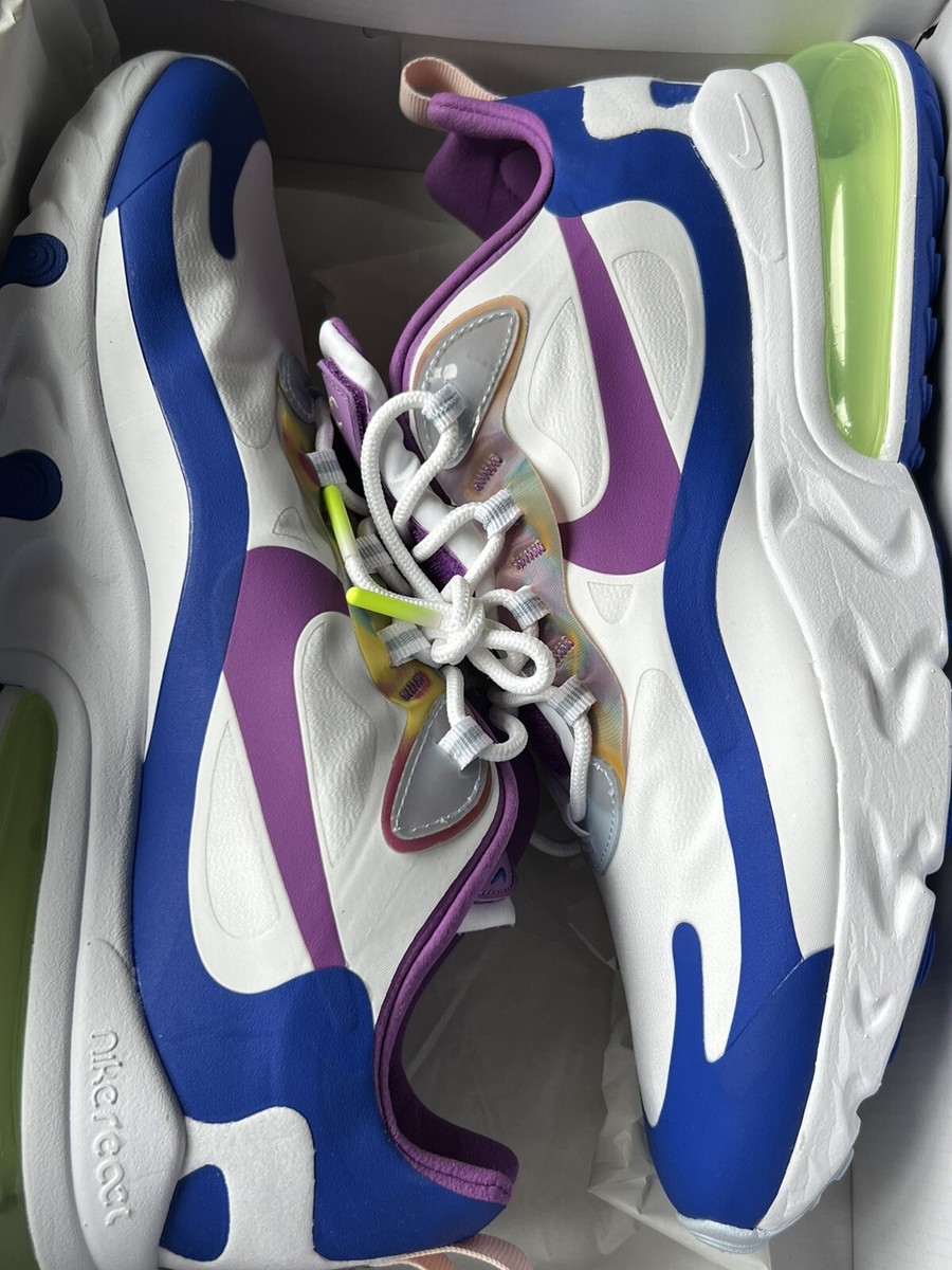 Nike Air Max 270 React Easter Men's Shoes White-Purple Nebula cw0630-100