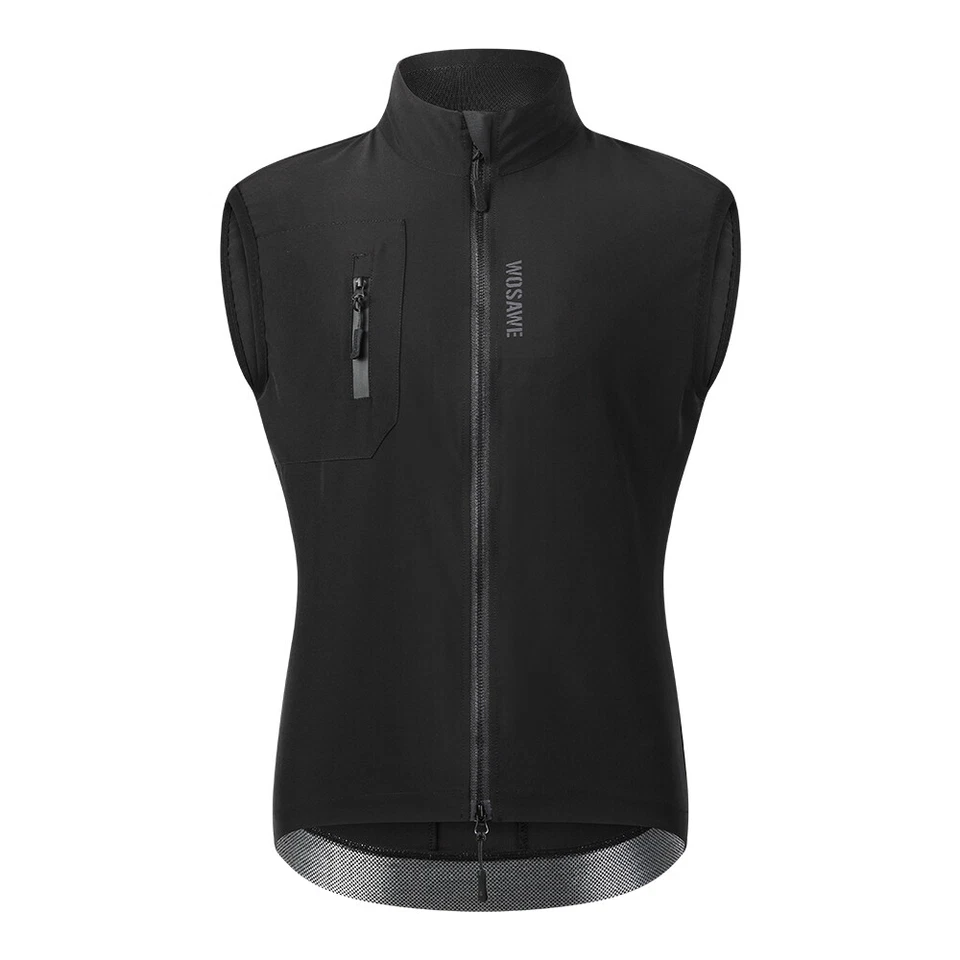 WOSAWE Men Cycling Sleeveless Jacket MTB Breathable Vest Windproof Sport Top - Image 4 of 4