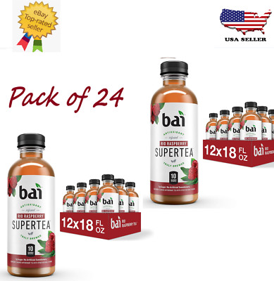 Bai Iced Tea, Rio Raspberry, Antioxidant Infused Super tea 18 Fl Oz (Pack of 24)