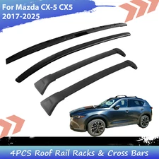 4pcs Roof Rail Racks+Cross Bars For Mazda CX-5 CX5 2017-2025 Aluminum Racks