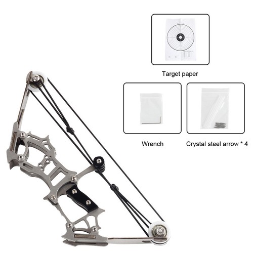 6" Mini Compound Bow 4Pcs Arrows Kit Target Shooting Archery Pocket Bow Gift Toy - Picture 2 of 13