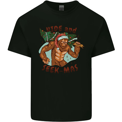 Bigfoot Hide and Seekmas lustiges Weihnachten Herren Baumwolle T-Shirt Tee Top