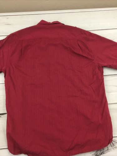 Reyn Spooner Button Up Tiki Shirt Cotton Tencel Hawaiian Tropical Striped Red Lg - Picture 9 of 12