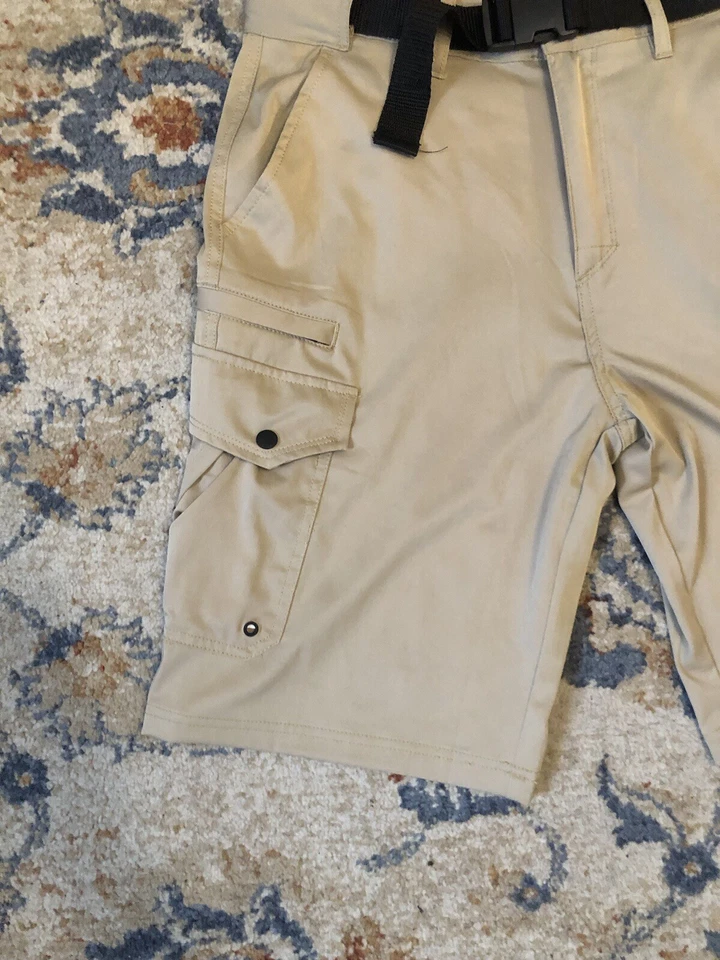 Pantalones Cortos de Carga Denali Para Hombres 34 Tostados Frente Plano Ligeros Elastizados Senderismo Aire Libre Foto 4 de 4