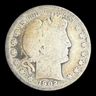 1902 Barber Silver Half Dollar