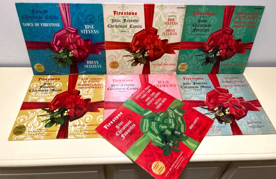 Firestone Christmas Complete Set Vinyl LP Records Volume 1-7 1962-68 Vac Cleaned - Image 3 of 4