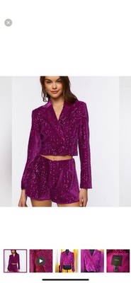 Forever 21 Purple Velvet Sequin Blazer & Shorts Set   NWT   Size M (Orig. $80)