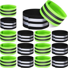 16 Pcs Reflective Bands High Visibility Safety Straps for Wrist Arm Ankle Leg