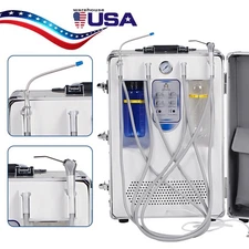 Portable Dental Mobile Delivery Unit Air Compressor 4H Suction 3 Way Springe DS