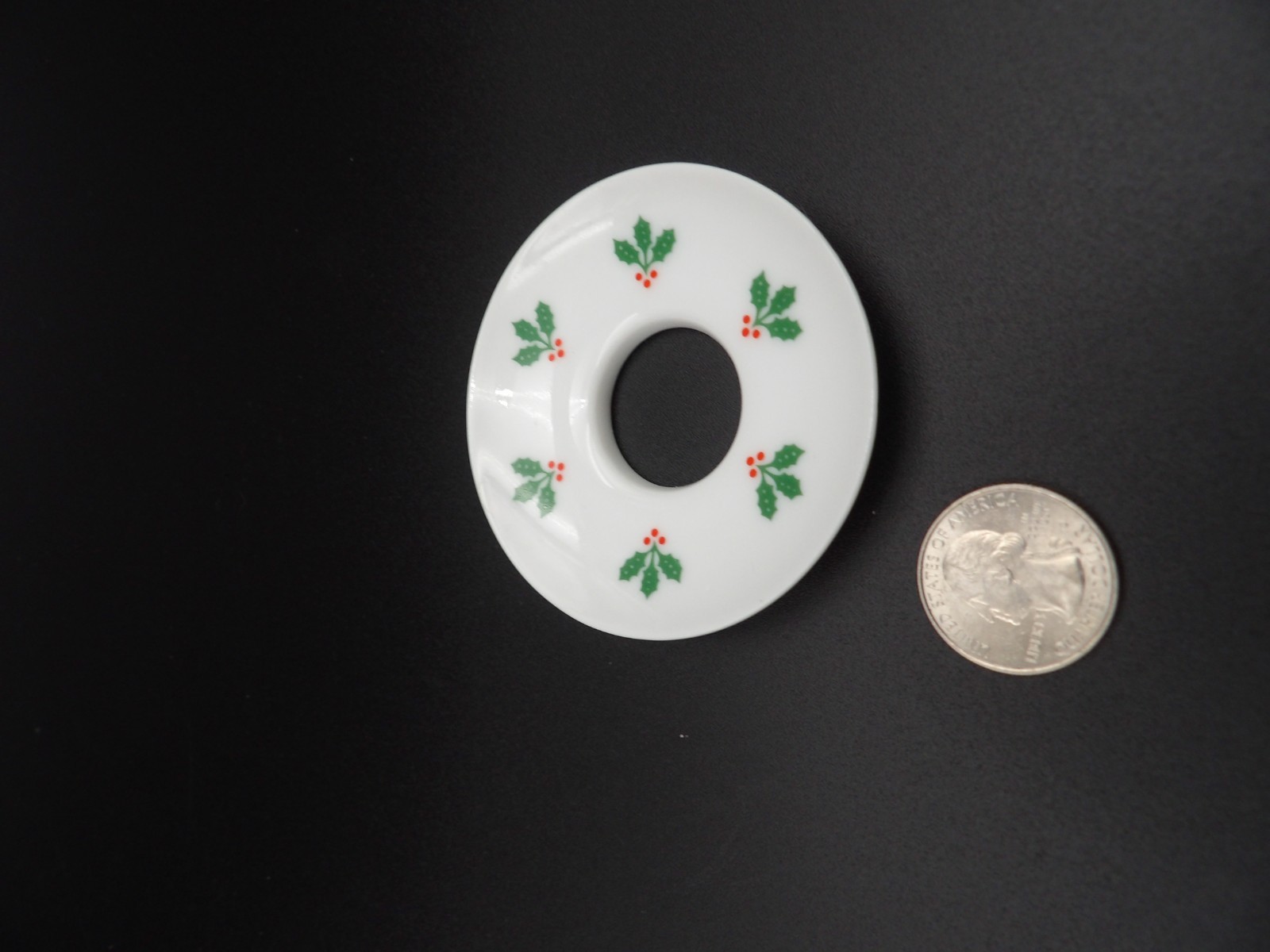 Vintage Hallmark Bobeches Christmas Holly Candle Drip Holders 2.75”