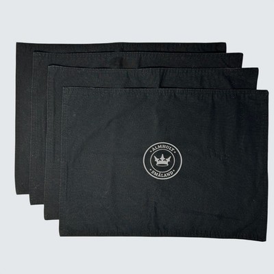 Ikea Omväxlande Black Cotton Placemats Set Almhult Smaland 13 x 18 Inch