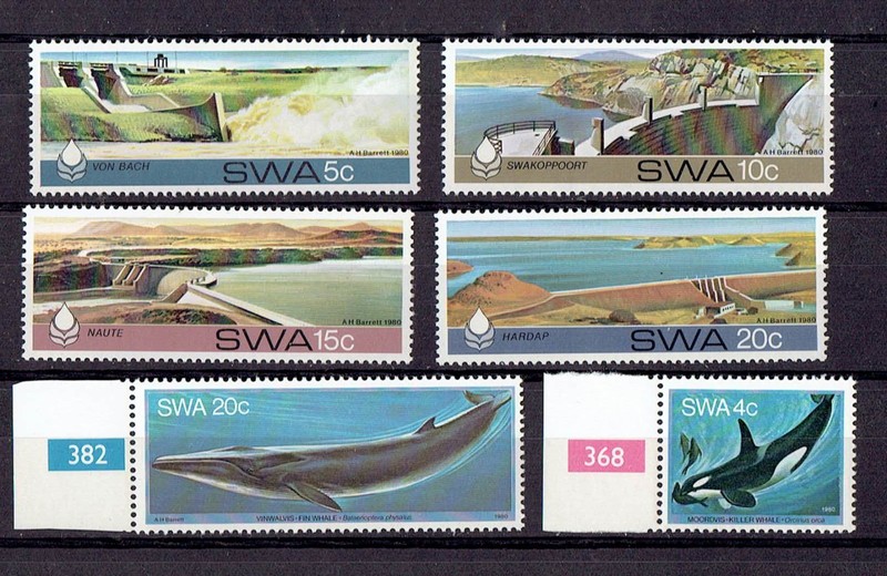 SWA 1980 Seas Must Live MNH Short Set & Water Conservation Full set of 4 MNH