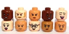 Lego 10  Light Dark Flesh Brown Head Heads  For Girl Boy Minifigure Figure