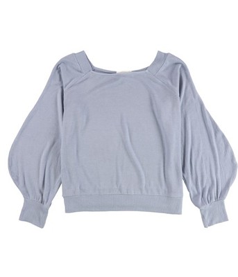 Treasure & Bond Womens Off The Shoulder Pullover Sweater, Blue, Medium