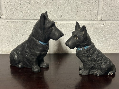 Two Lovely Vintage c1930’s Sylvac Black Scottie Dog Figurines - Picture 2 of 19