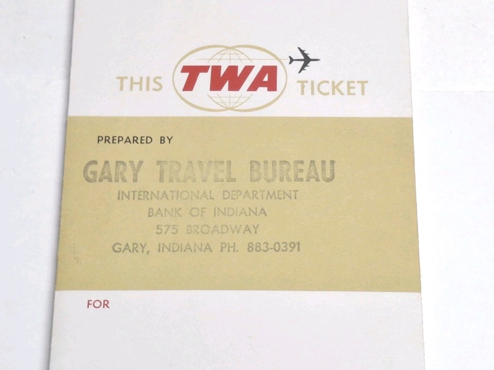 TWA Trans World Airlines 1963 Passenger Ticket & Holders 1964 Chicago ...